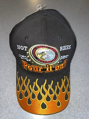 #ad HOT BIKES POUR IT ON EMBROIDERED BLACK CAPSMITH CAP $20.00