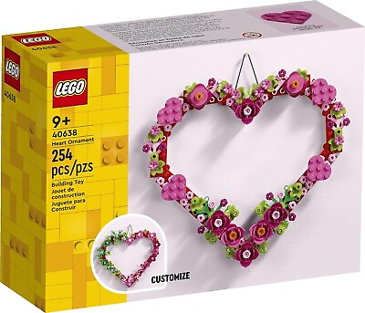 #ad LEGO Love Heart Ornament Building Toy Kit Heart Shaped Flowers 40638 $20.99