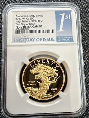 #ad 2023 $100 Gold Liberty American High Relief NGC PF70 First Day of Issue FDI $5499.00