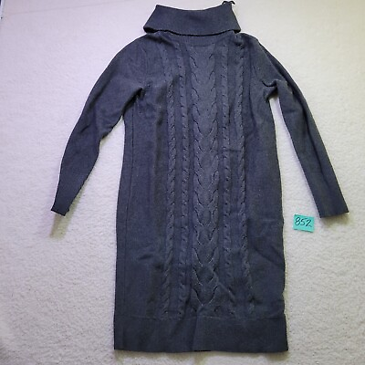 #ad Banana Republic Cable Knit Sweater Dress Long Sleeve XS Turtleneck Cotton Blend $25.79