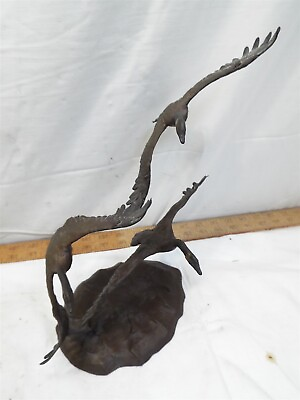 #ad Jonathon Bronson Bronze Art Sculpture Autumn Flight Sculpture Geese 1983 $249.99