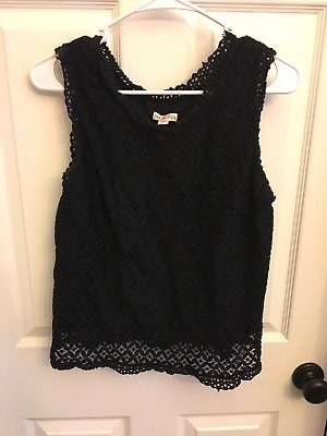 #ad Women#x27;s Merona Black Sleeveless Knit Top Size M Quality Item $4.89