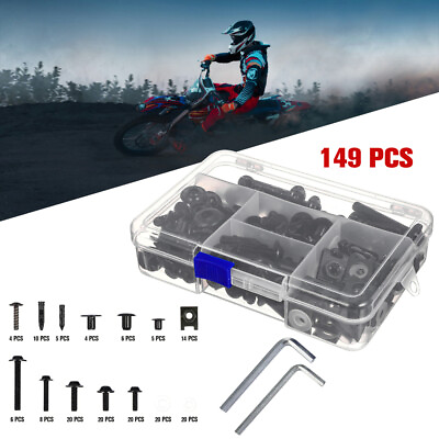 #ad 149 Pcs Windshield Screws for Motorcycle Fairing Modification Accessories Bolt $24.50