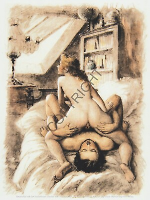 #ad Kunst Vintage Love erotic antique Print Oral Sex Nude Romance Vagina Lust 1920 EUR 20.00