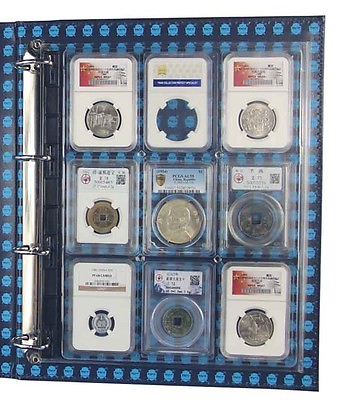 #ad 4x Clear Plastic Certified Coin Slab Binder Album Pages for NGC PCGS Graded Slab $16.99