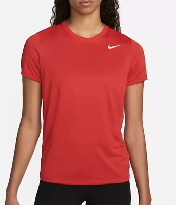 #ad Women#x27;s Nike Dri Fit Legend T Shirt Size Medium University Red Crew Tee NEW $14.00