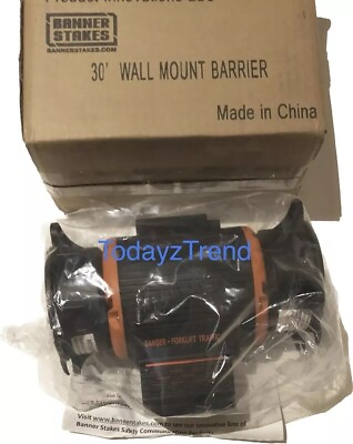 #ad Belt Barrier Wall Magnetic Mount Forklift Traffic 30#x27; Banner Stakes MH5013 $225.89