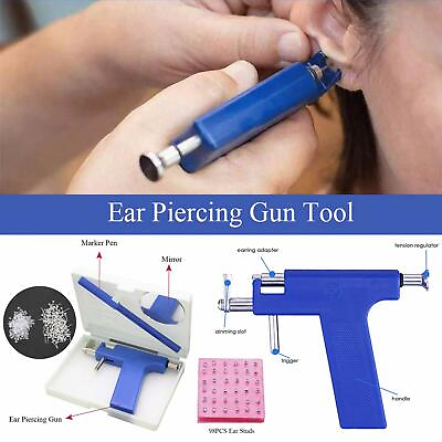 143Pcs Professional Ear Piercing Gun Kit Ear Nose Navel Nipple Needles Tool Kit $12.59