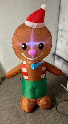 #ad Holiday Time Inflatable Gingerbread Man 3.5 ft Christmas Yard Decoration EUC $20.23