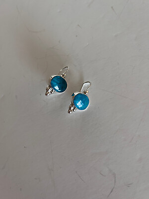 #ad Turquoise 925 Stering Silver Mexico Earrings $31.99