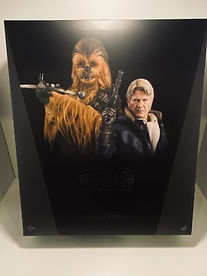 Hot Toys MMS376 Han Solo amp; Chewbacca Star Wars The Force Awakens 1 6 Figure Set $515.00