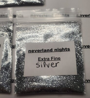 #ad Silver Extra Fine Glitter for nails acrylic crafts 3g $2.80