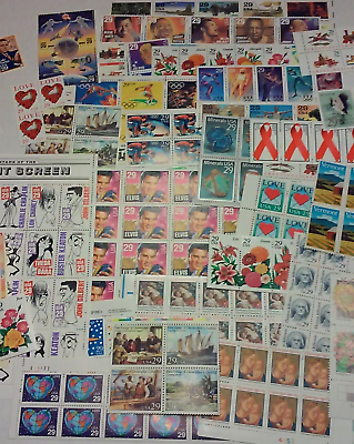 Unused 100 of Multiples amp; Strips amp; Singles of 29¢ US Postage Stamps USA FV $29.0 #ad $27.00