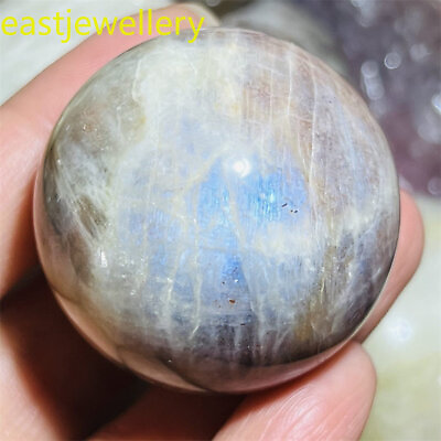 #ad 35mm Natural Gray moonstone sphere quartz Crystal starlight ball Healing 1pc $15.43
