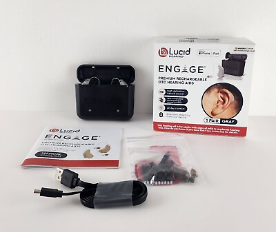 #ad Lucid Hearing Engage Premium Rechargeable OTC Hearing Aids iPhone Gray $225.00