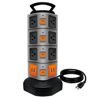 #ad Power Strip Tower Surge Protector Electric Charging Station 14 Outlet Plugs... $51.22