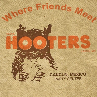 #ad 1980s Hooters Restaurant Menu Party Center Boulevard Kukulcan Cancun Mexico $47.50