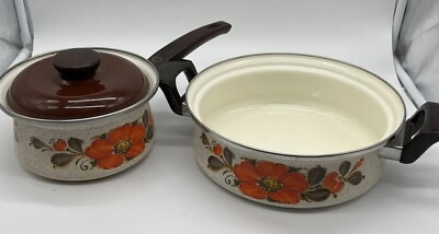 #ad Mid Century Modern Vintage Cookware Pots Pans 70’s Sanko Ware Show Pans Japan $29.99