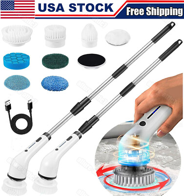 8 Heads Electric Spin Scrubber Cordless Bath Tub Power Scrubber Cleaning Brush $25.29
