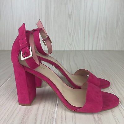 Nine West Womens Pink Suede Heels Size 9 M #ad $31.45
