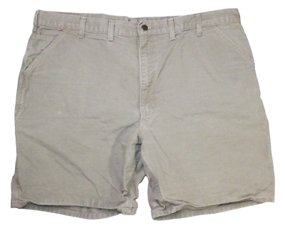 #ad Carhartt B25 DES Mens Carpenter Shorts Beige Canvas 100% Cotton • Size 44 $11.99
