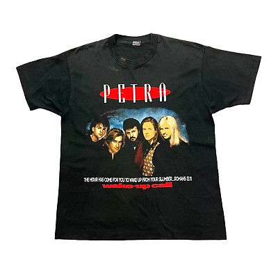 Petra Wake Up Call World Tour 94 Tshirt Vintage 90s Christian Rock Band Music GBP 91.22