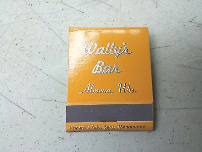 #ad Wallys Bar Tavern Cold Beer Almena Wisconsin Vintage Advertising Matchbook $11.99