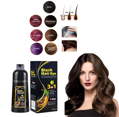 #ad Hair Dye Shampoo 3 in 1 Instant Herbal Ingredients Gift Fast US Ship Champú tint $18.99