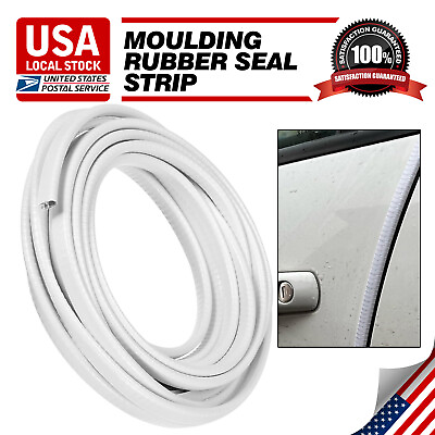 #ad 20FT Auto Door Edge Guard Moulding Trim Rubber Edge Strip Seal Protector White $9.77