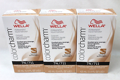 #ad 3 NEW Wella Color Charm Permanent Hair Toner Dye 1.4 OZ 7N 711 Medium Blonde $19.99