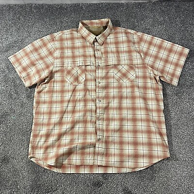 #ad Clearwater Outfitters Size XXL Button Down Vented Fishing Plaid Shirt Zip Pocket $17.99