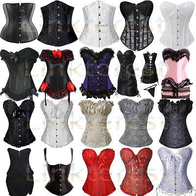 #ad Finest Hot Corset Basque Bustier Lingerie Lace up Valentine#x27;s Gifts S 6XL USA $22.79