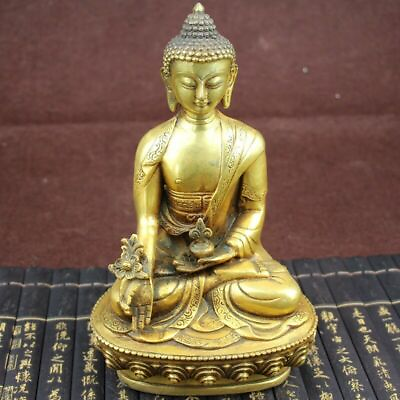 #ad Large Tibet Tibetan brass Medicine Buddha Statue $111.00