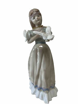 #ad Lope’ Collection Porcelain Young Girl With Doves.Number Piece Limit Ed.Figurine $34.00