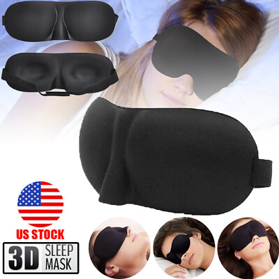 #ad 3D Eye Mask Sleep Soft Padded Shade Cover Rest Relax Sleeping Blindfold Blackout $8.49