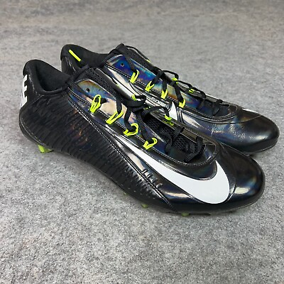#ad Nike Mens Football Cleats 16 Black White Neon Shoe Lacrosse Vapor Carbon Elite 2 $134.98