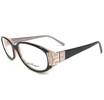 #ad Salvatore Ferragamo Eyeglasses Frames 2609 B 509 Black Pink Silver 53 16 135 $69.99