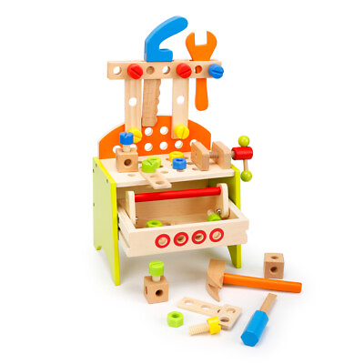 Wooden Play Tool Workbench Set for Kids Toddlers $45.00