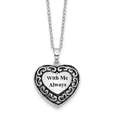 #ad Sterling Silver Rhodium plated With Me Always Ash Holder 18quot; Necklace $193.50