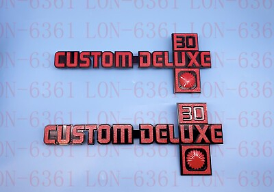 #ad for Chevrolet Custom Deluxe 30 Badge Emblem Insert Set Badge Ornament Red $44.98
