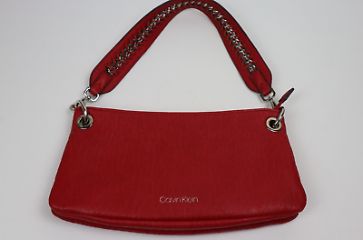 #ad #ad Calvin Klein Red Shoulder Handbag Purse Interior Pockets Small $19.99