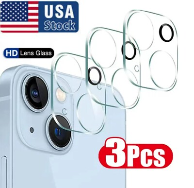 #ad 3x For iPhone 15 14 13 12 11 Pro Max Tempered Glass Camera Lens Cover Protector $0.99