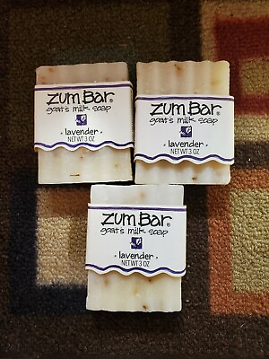 Zum Bar All Natural Goat#x27;s Milk Soap Bar Lavender 3 Oz By Indigo Wild Pack 3 $16.99