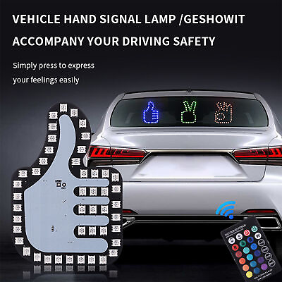 #ad Finger Sign For Car Powered By USB Cool Funny Hand Gesture Car Finger Light $14.25