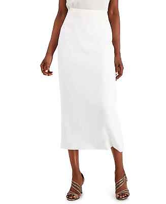 #ad Kasper Women#x27;s Vanilla Ice White Crepe Column Skirt $59.95