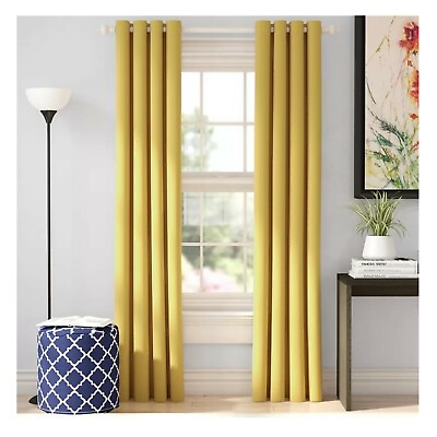 Heavy Thick Solid Grommet Panel Window Curtain Drapes Blackout 2 PC amp; 2 Tiebacks $34.39
