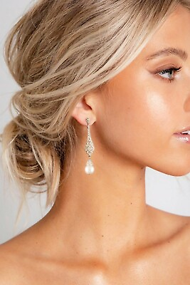 #ad Pearl Earrings Dangle Earrings Silver Earrings Jewelry For Women $25.00