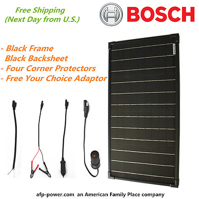 #ad Bosch Plug Power 30w 30 Watt Mono Solar Panel $8 Adaptor 12v Off Grid Battery $103.99