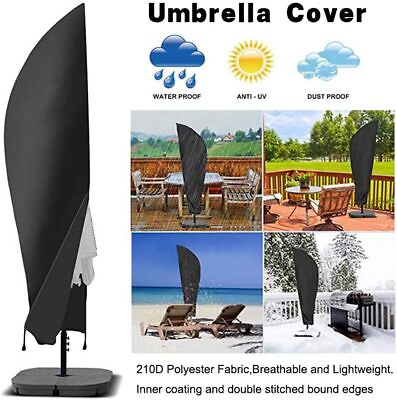 Patio Outdoor Umbrella Parasol Cover Banana Shape Waterproof Anti UV Protector $15.63