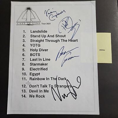 #ad Last In Line Dio Autograph Signed 2021 Set List 1 $30.00
